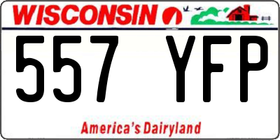 WI license plate 557YFP