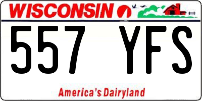 WI license plate 557YFS