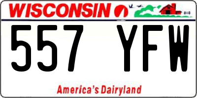 WI license plate 557YFW