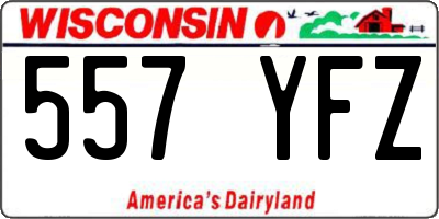 WI license plate 557YFZ