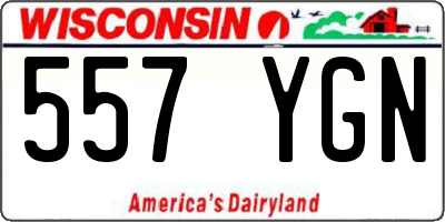 WI license plate 557YGN