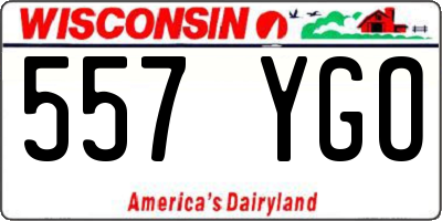 WI license plate 557YGO