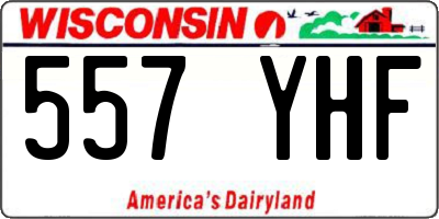 WI license plate 557YHF