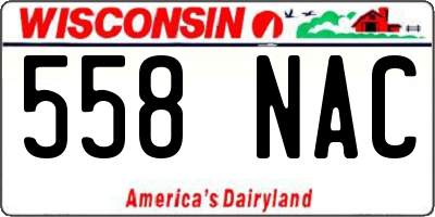 WI license plate 558NAC