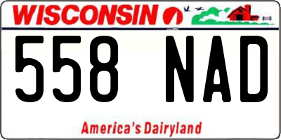 WI license plate 558NAD