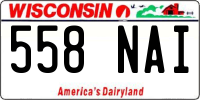 WI license plate 558NAI