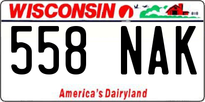 WI license plate 558NAK