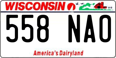 WI license plate 558NAO