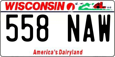 WI license plate 558NAW