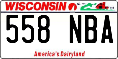 WI license plate 558NBA