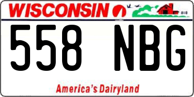 WI license plate 558NBG
