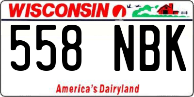 WI license plate 558NBK