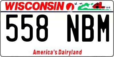 WI license plate 558NBM