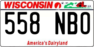 WI license plate 558NBO