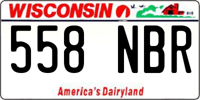 WI license plate 558NBR