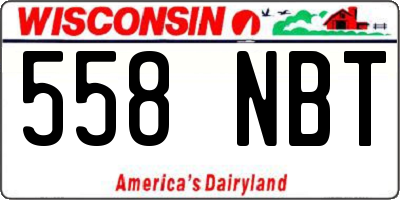 WI license plate 558NBT