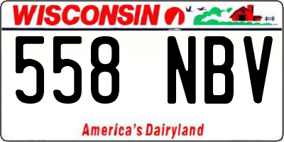 WI license plate 558NBV