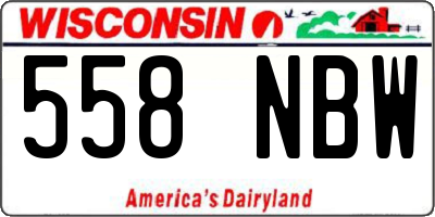 WI license plate 558NBW