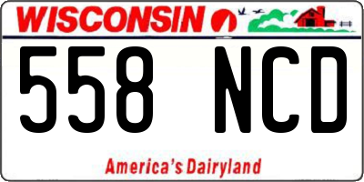 WI license plate 558NCD