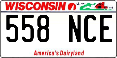 WI license plate 558NCE