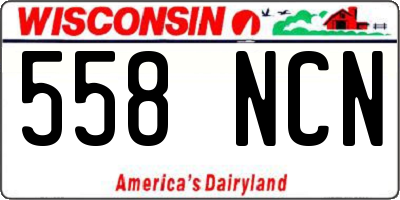 WI license plate 558NCN