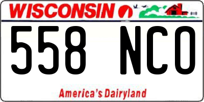 WI license plate 558NCO