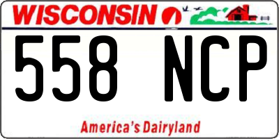 WI license plate 558NCP