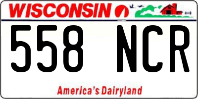 WI license plate 558NCR