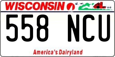 WI license plate 558NCU