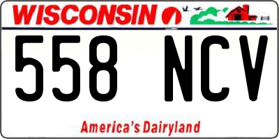 WI license plate 558NCV