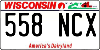 WI license plate 558NCX