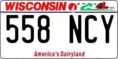 WI license plate 558NCY