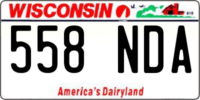 WI license plate 558NDA