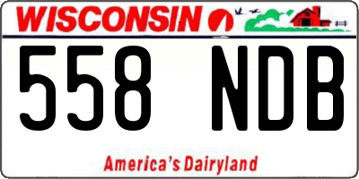 WI license plate 558NDB