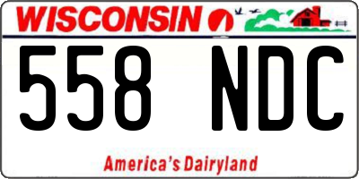 WI license plate 558NDC
