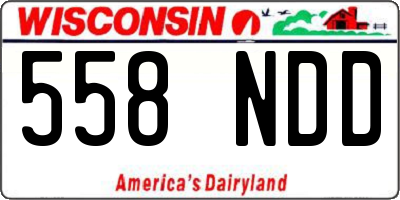 WI license plate 558NDD