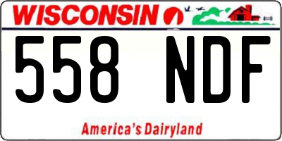 WI license plate 558NDF