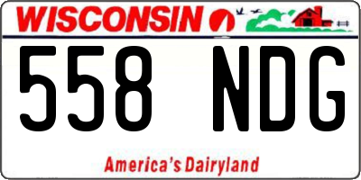 WI license plate 558NDG