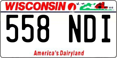 WI license plate 558NDI