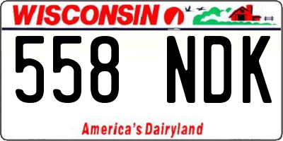 WI license plate 558NDK