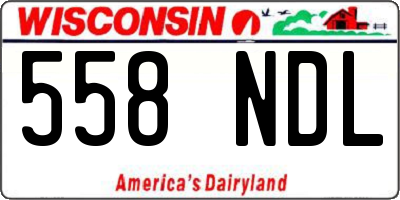 WI license plate 558NDL