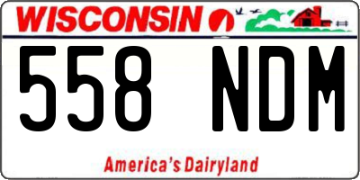 WI license plate 558NDM