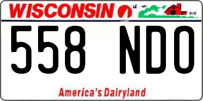 WI license plate 558NDO
