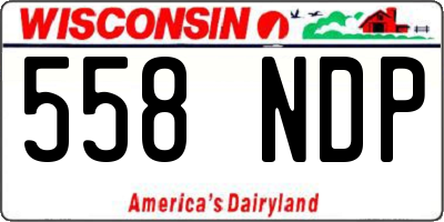 WI license plate 558NDP