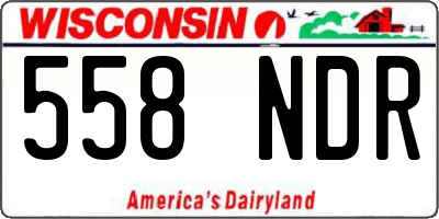 WI license plate 558NDR
