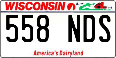 WI license plate 558NDS
