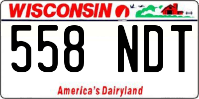 WI license plate 558NDT