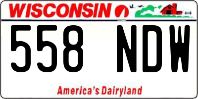WI license plate 558NDW