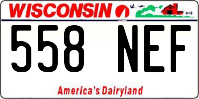 WI license plate 558NEF