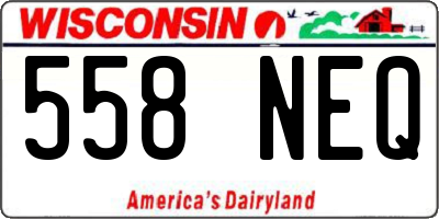 WI license plate 558NEQ
